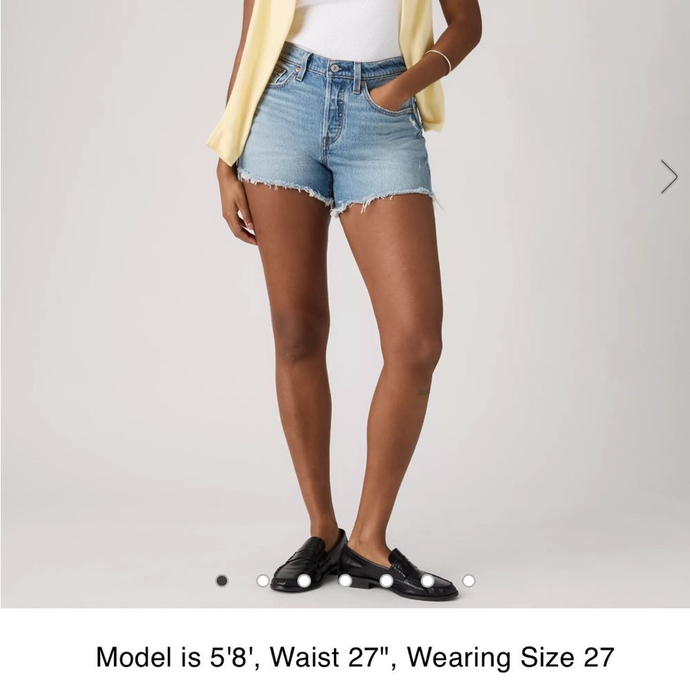 High-Rise Medium Wash Denim Cutoff Shorts